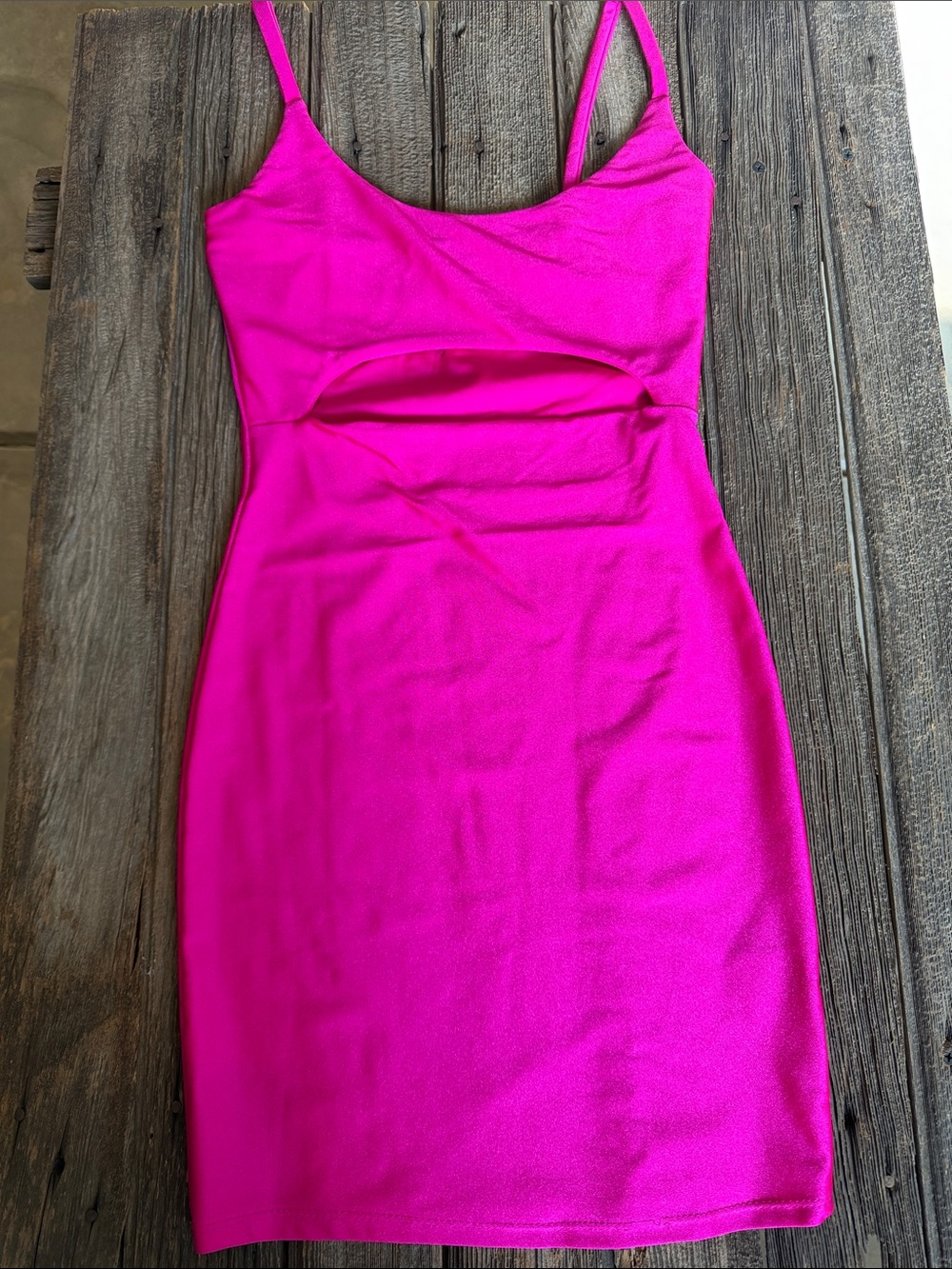 Fashion Nova Hot Pink Spaghetti Strap Mini Dress
